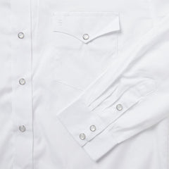 White Pinpoint Oxford Western Shirt White | Men Stetson Western Shirts