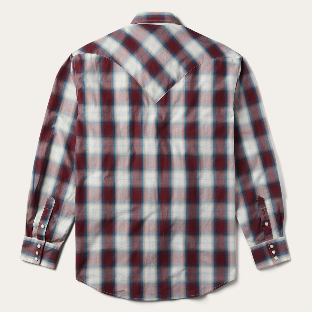 Wine Plaid Shirt Wine | Men Stetson Western Shirts