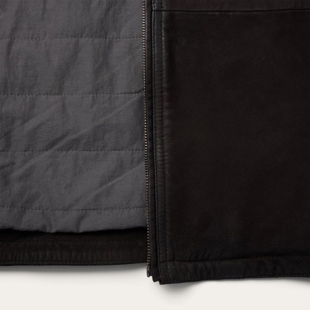 Zip Front Suede Leather Jacket Brown | Men Stetson Jackets