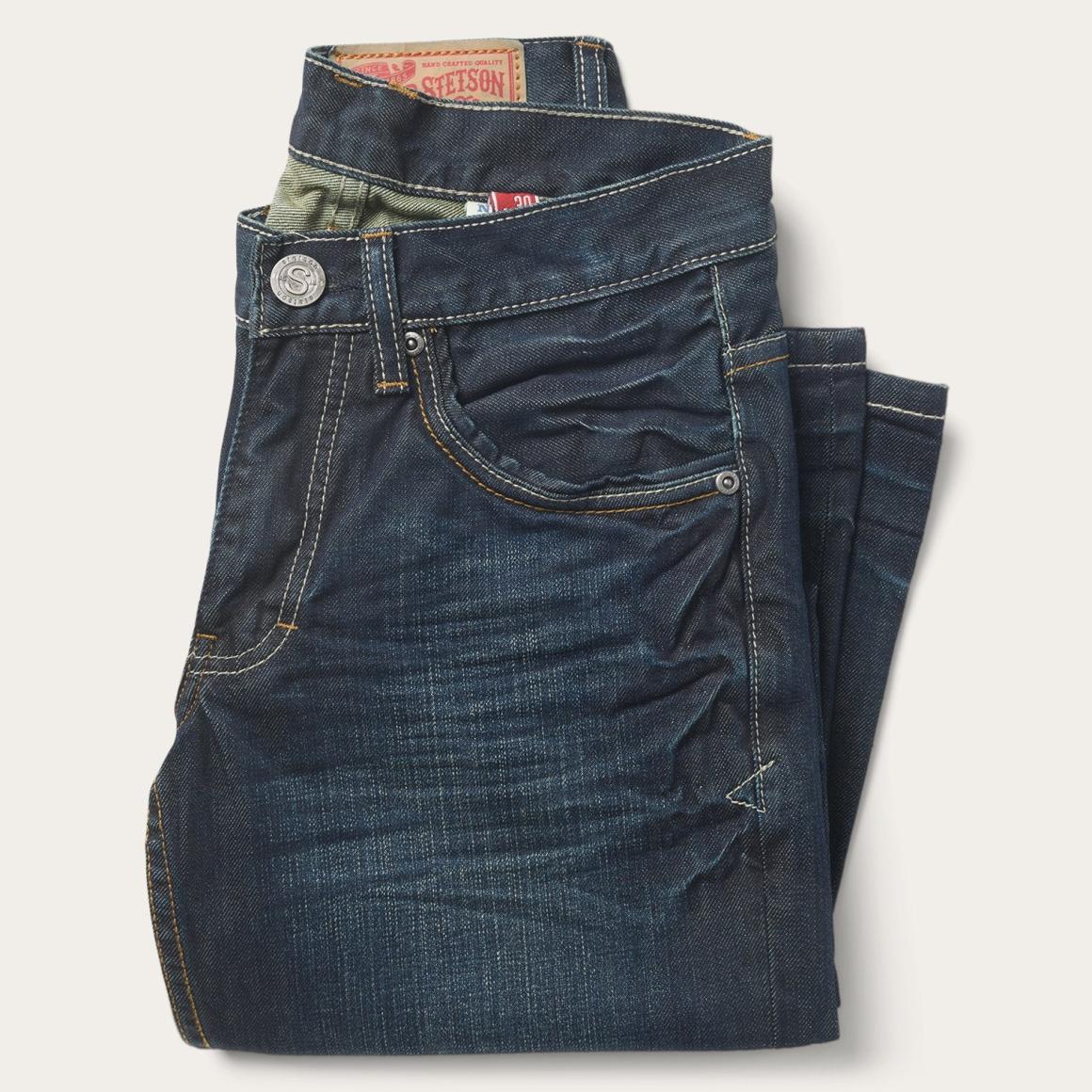 1312 Fit Jeans With A Pieced Back Pocket Blue | Men Stetson Boot Cut