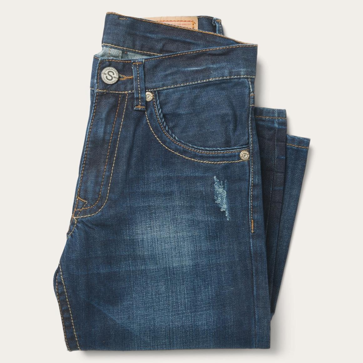 1312 Fit Jeans With Back Pocket Detail Blue | Men Stetson Boot Cut