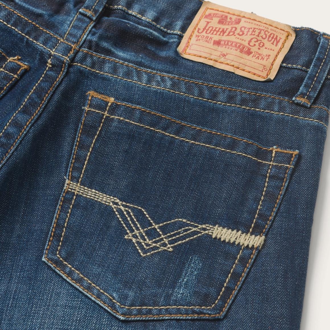 1312 Fit Jeans With Back Pocket Detail Blue | Men Stetson Boot Cut