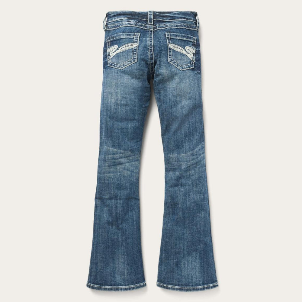 816 Fit Jeans With White "S" Back Pocket Blue | Women Stetson Denim