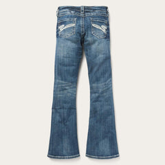 816 Fit Jeans With White "S" Back Pocket Blue | Women Stetson Denim