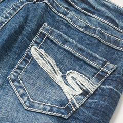 816 Fit Jeans With White "S" Back Pocket Blue | Women Stetson Denim
