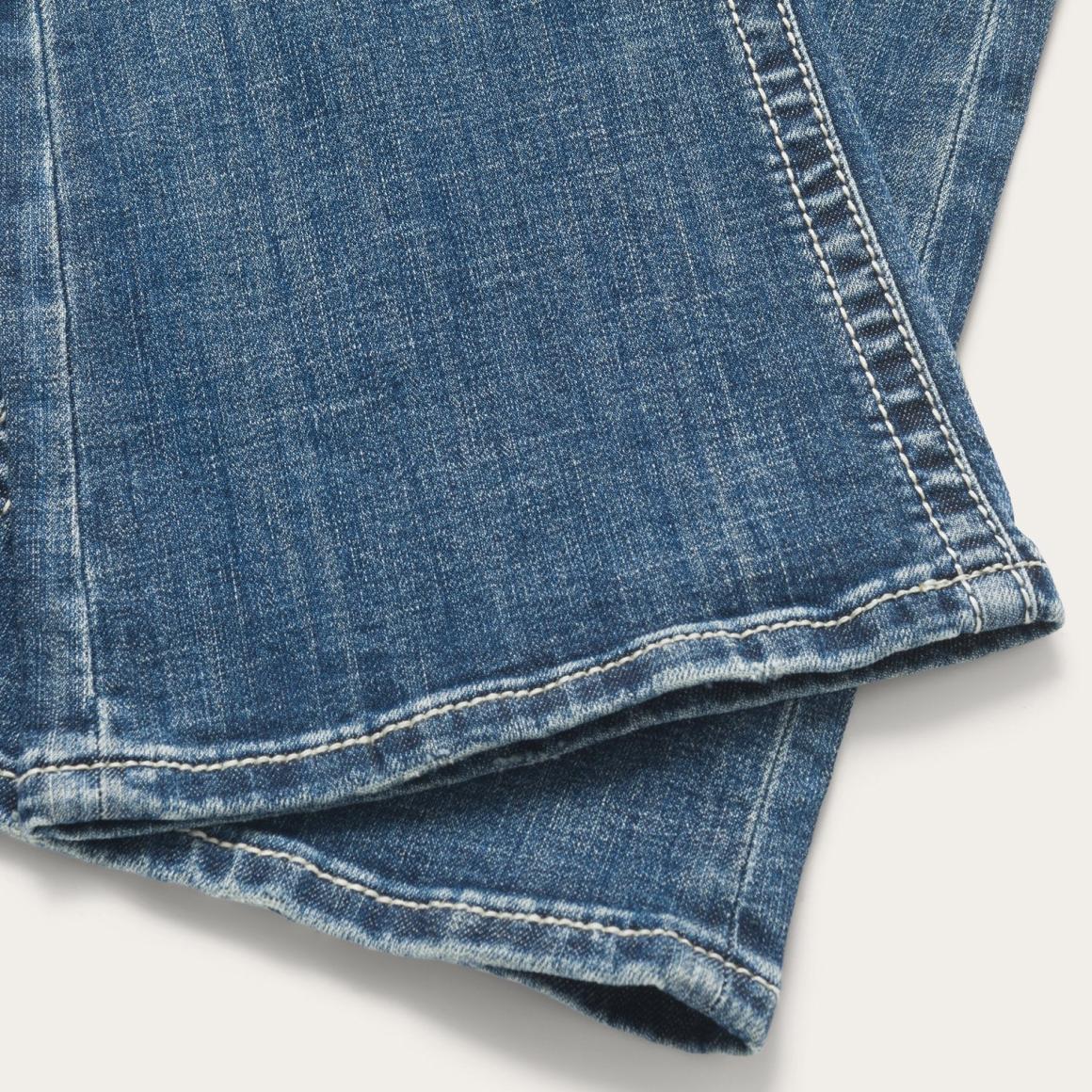 816 Fit Jeans With White "S" Back Pocket Blue | Women Stetson Denim