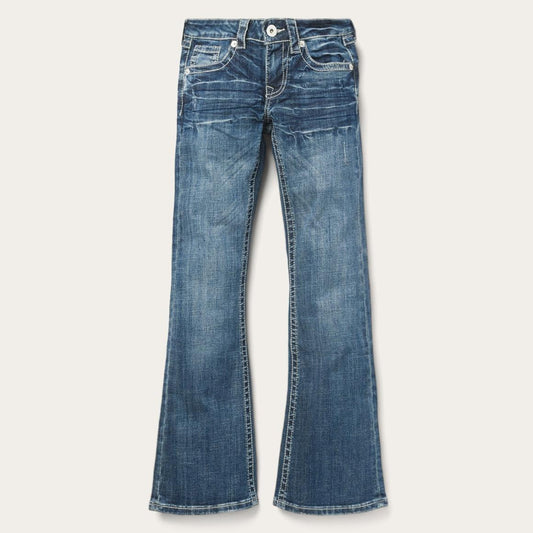 816 Fit Jeans With White "S" Back Pocket Blue | Women Stetson Denim