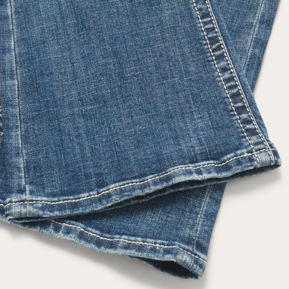 816 Fit Jeans With White "S" Back Pocket Blue | Women Stetson Denim