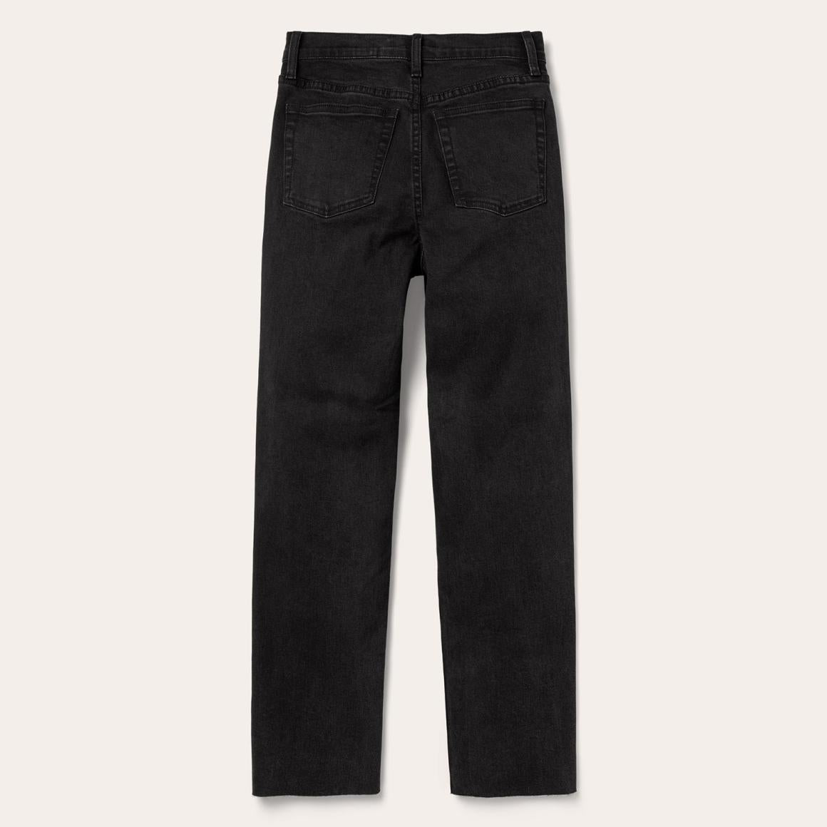 915 High Rise Straight Fit Crop Jeans Black | Women Stetson Denim