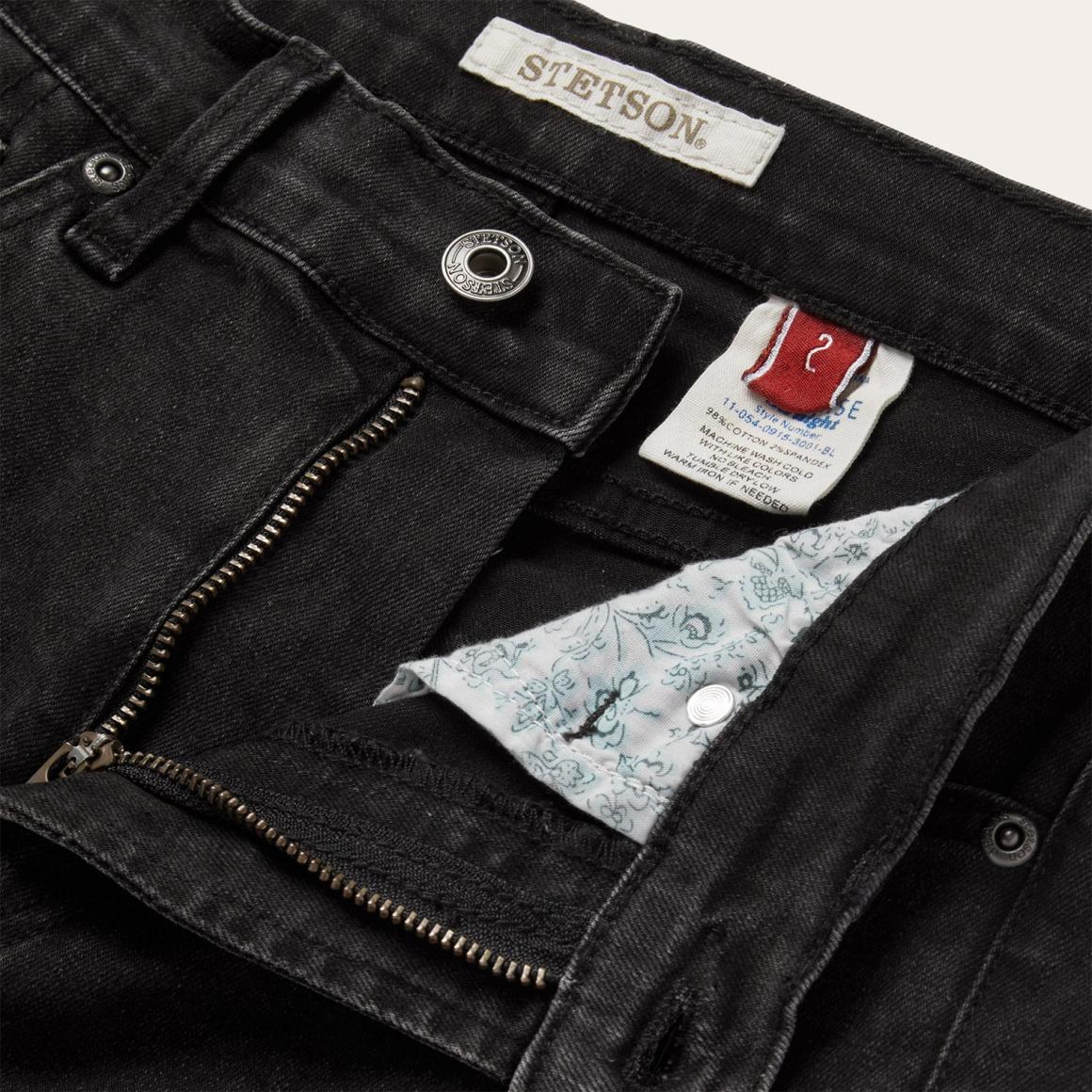 915 High Rise Straight Fit Crop Jeans Black | Women Stetson Denim