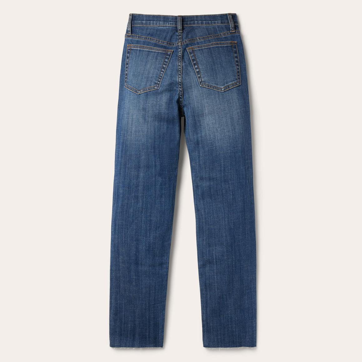 915 High Rise Straight Fit Crop Jeans Blue | Women Stetson Denim