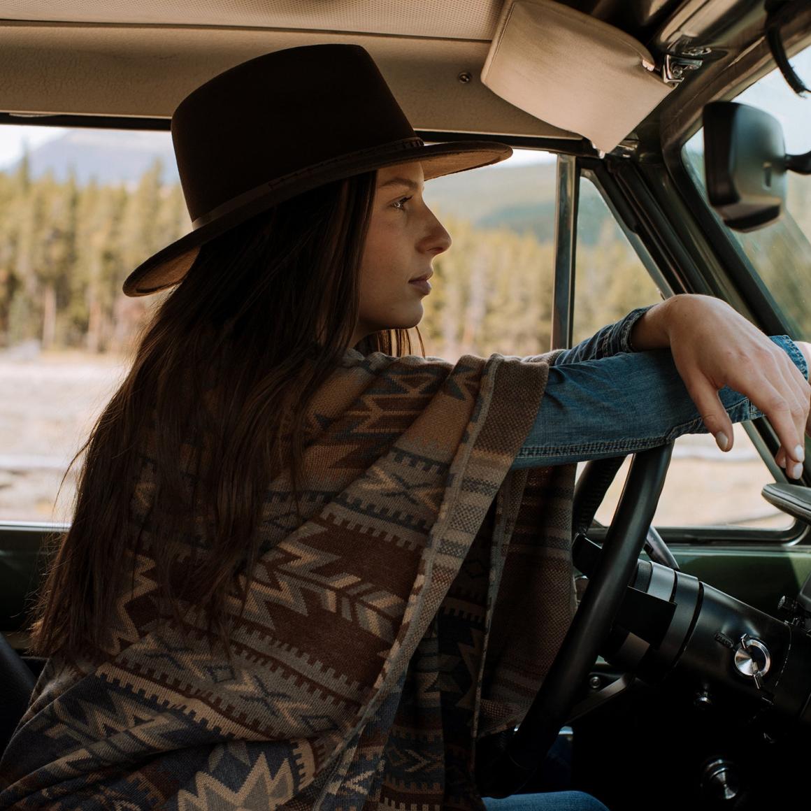 Aztec Print Sweater Poncho Multi | Women Stetson Sweaters