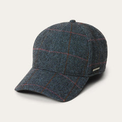 Baseball Cap Wool Blue Herringbone | Men/Women Stetson Caps &amp; Truckers
