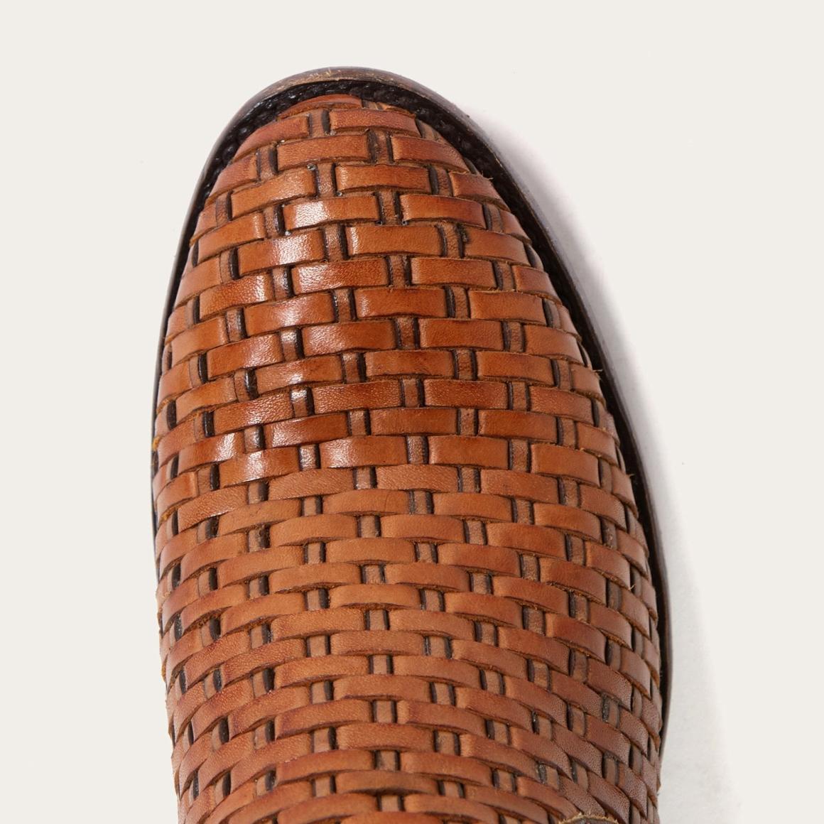 Basketweave Side Zip Ankle Boot Brown | Women Stetson Western