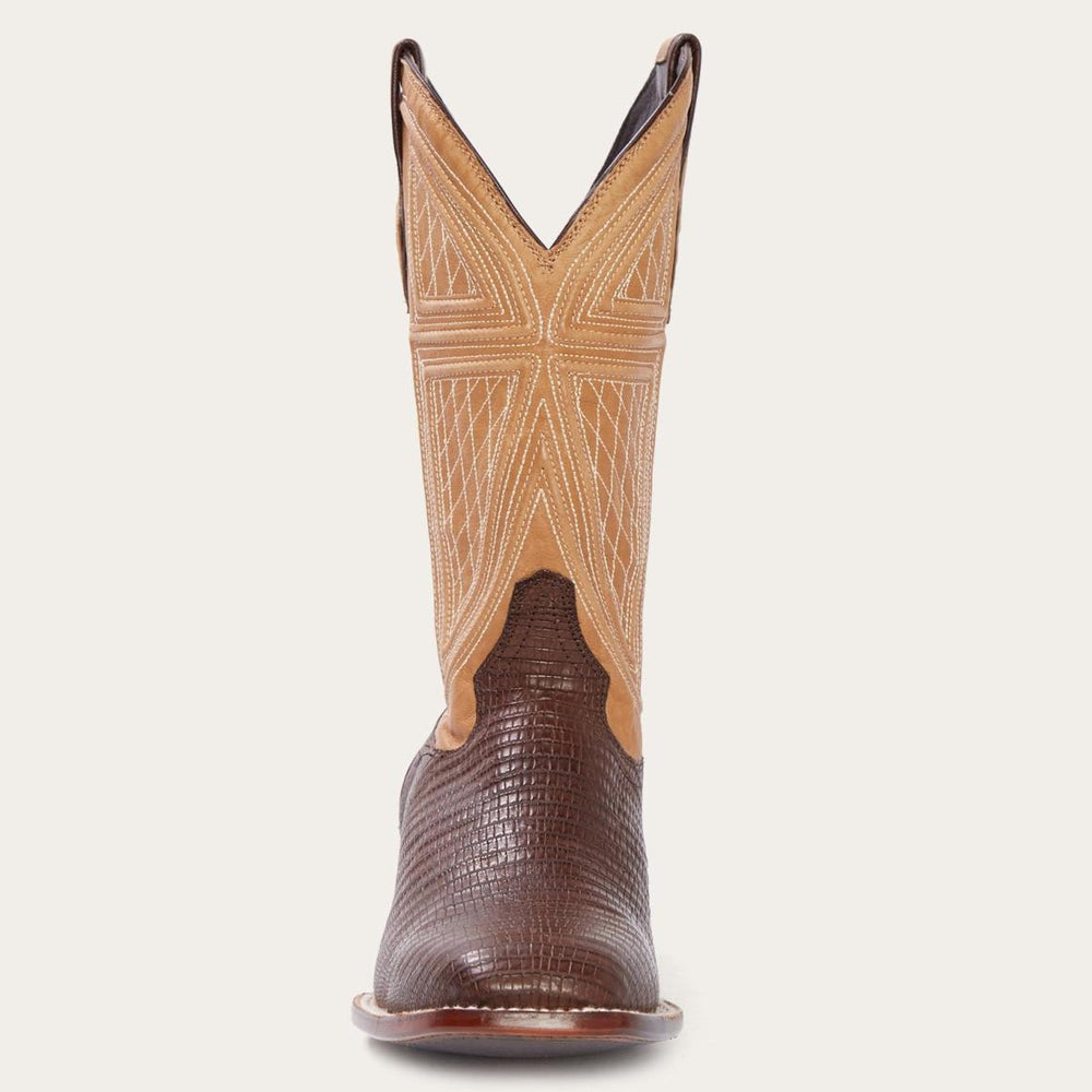 Beaumont Brown Teju Cowboy Boot Brown | Men Stetson Exotics