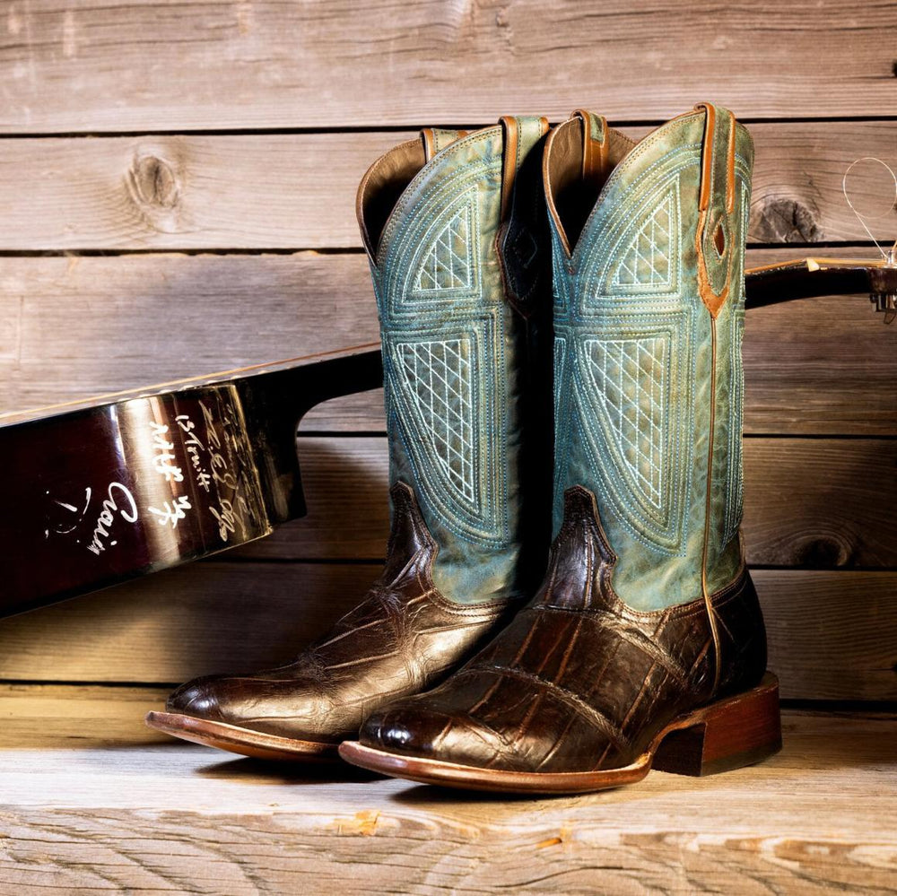 Big Horn Tobacco Alligator Cowboy Boot Brown | Men Stetson Exotics