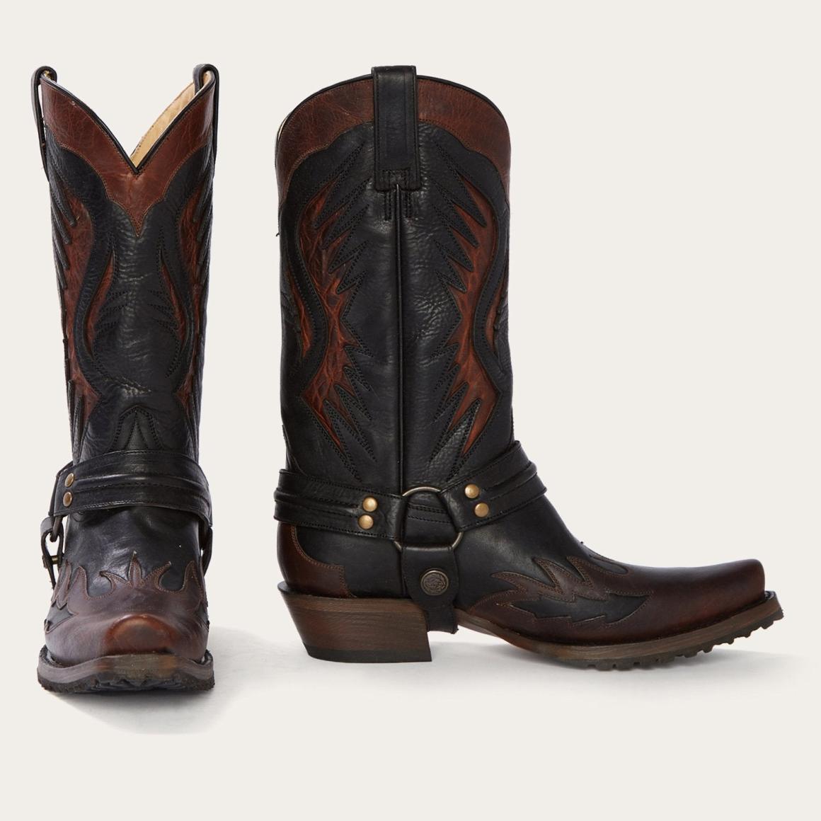 Biker Outlaw Oiled Leather Cowboy Boot Brown | Men Stetson Western