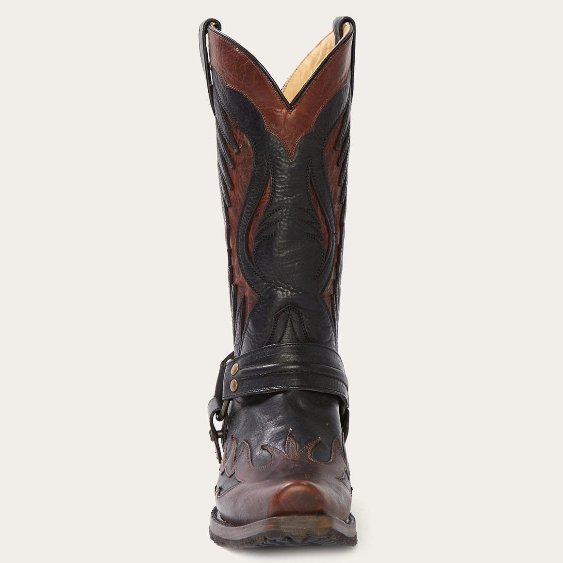 Biker Outlaw Oiled Leather Cowboy Boot Brown | Men Stetson Western