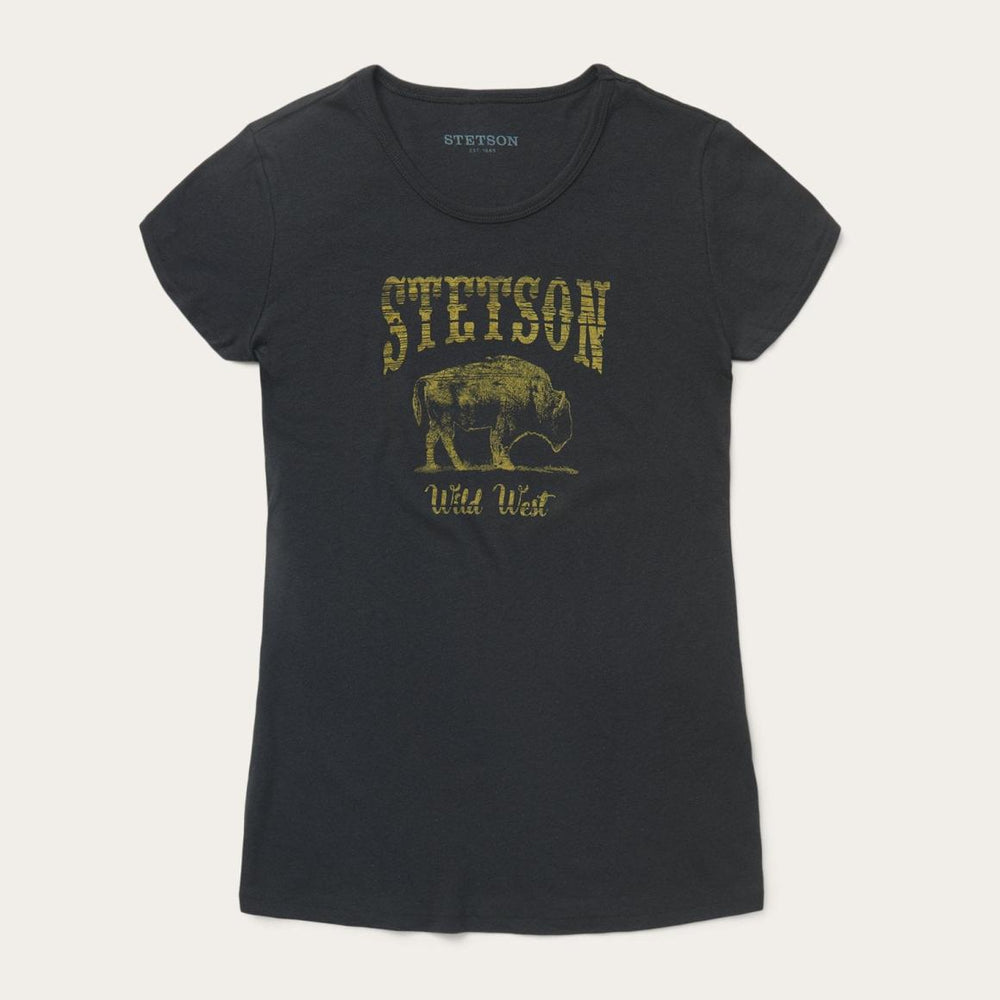 Bison Graphic Tee Black | Women Stetson Tees