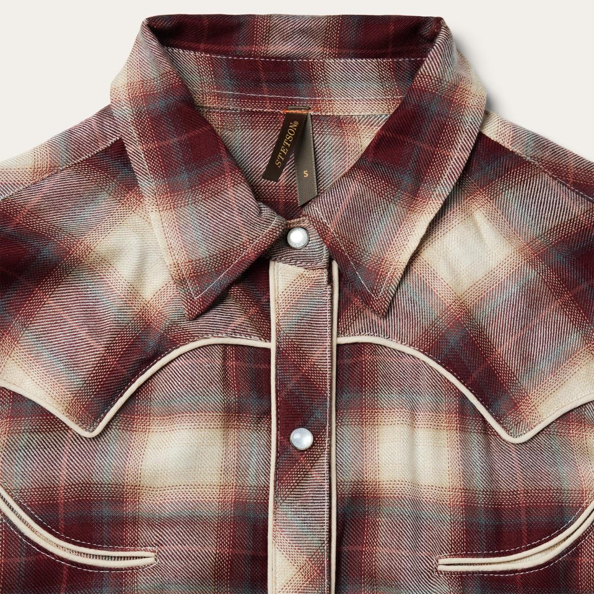 Black Cherry Plaid Shirt Dress Red | Women Stetson Shirt Dresses