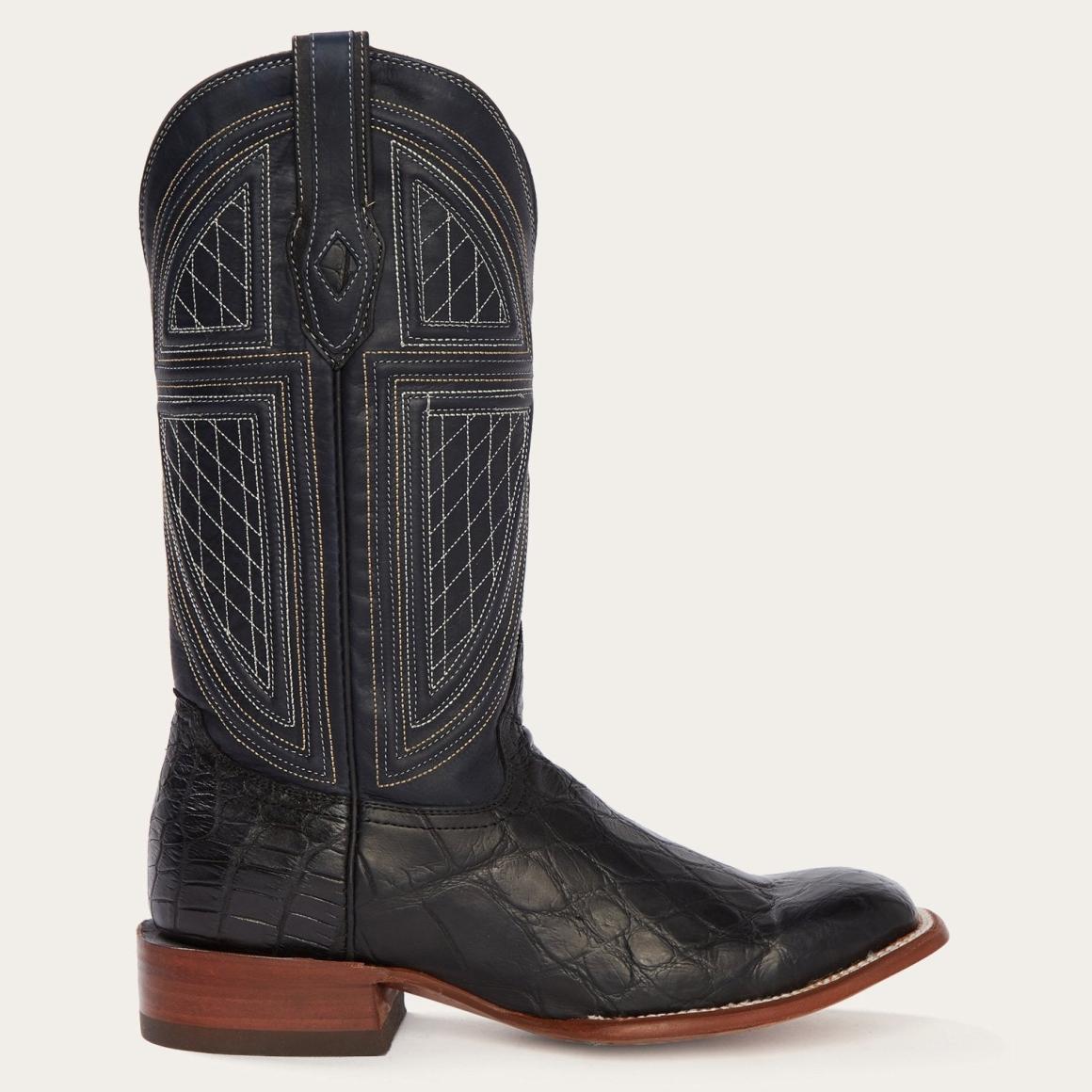 Black Falls Alligator Cowboy Boot Black | Men Stetson Exotics