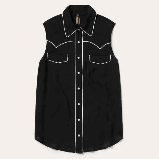 Black Sleeveless Western Shirt Black | Women Stetson Western Shirts