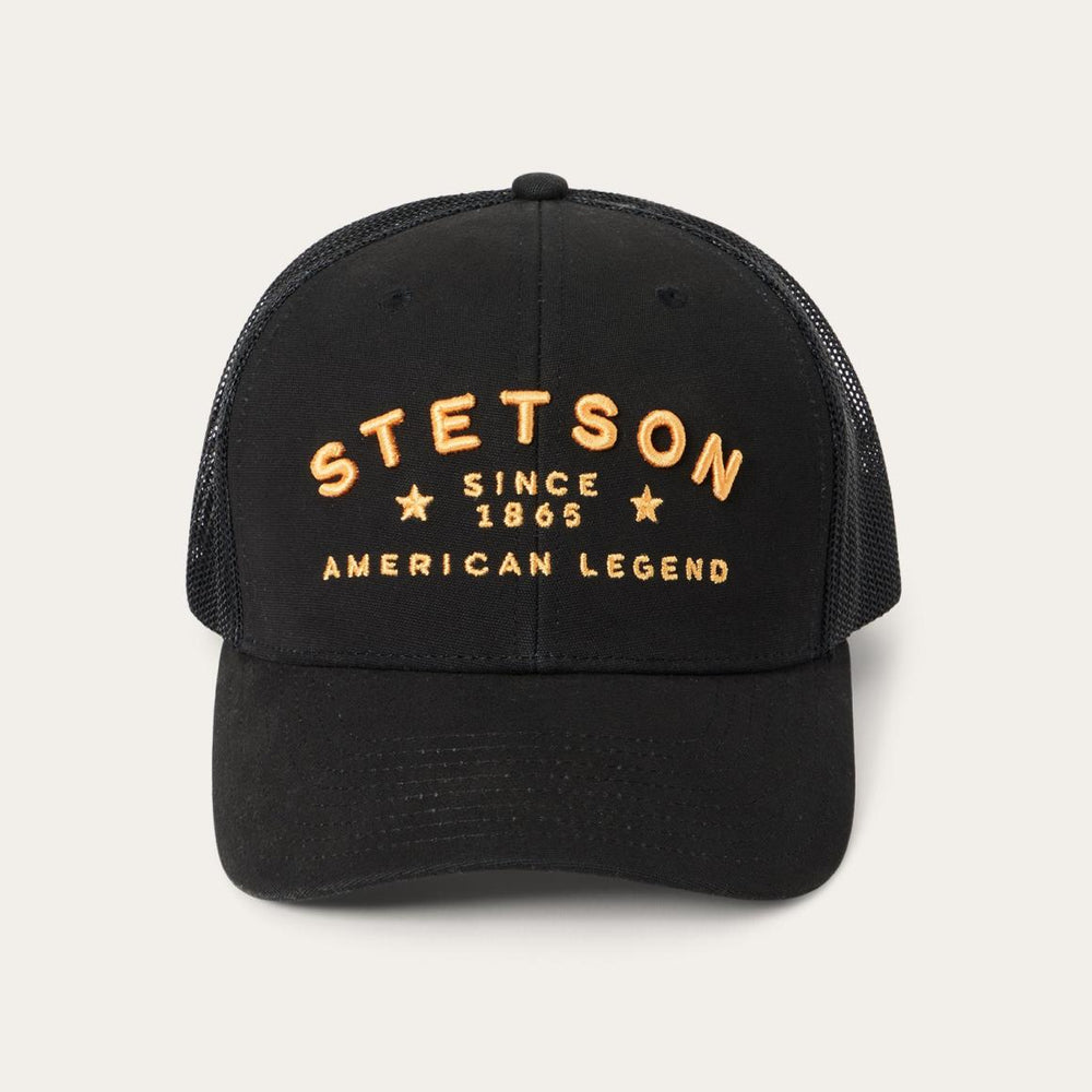 Black Western Patch Trucker Cap Black | Men/Women Stetson Caps &amp; Truckers