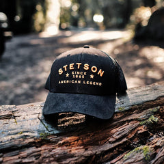 Black Western Patch Trucker Cap Black | Men/Women Stetson Caps &amp; Truckers
