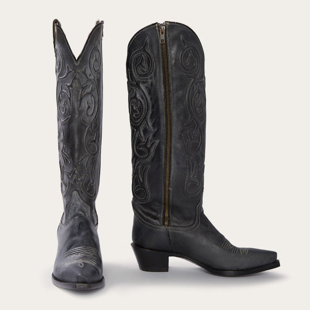 Blair Corded Side Zip Cowboy Boot Black | Women Stetson Western