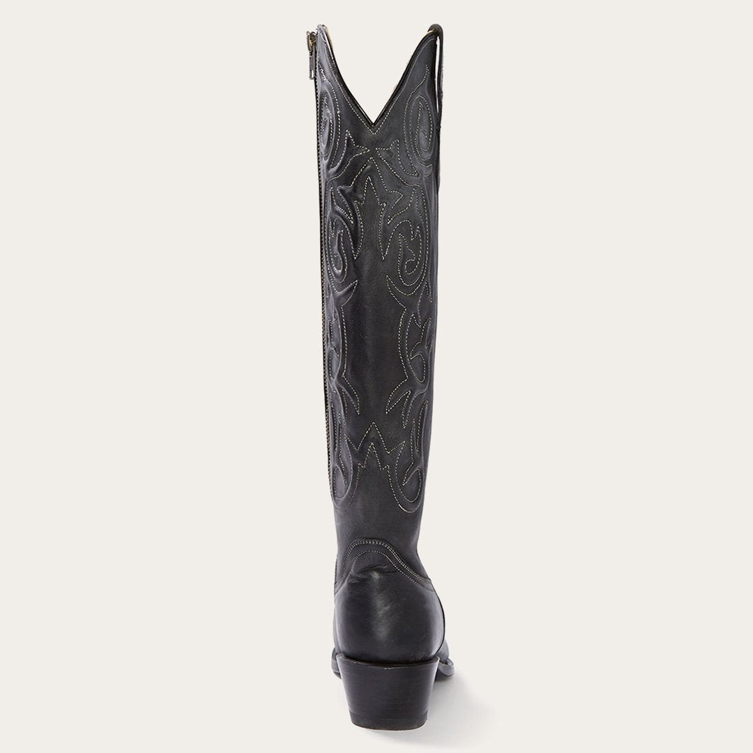 Blair Corded Side Zip Cowboy Boot Black | Women Stetson Western