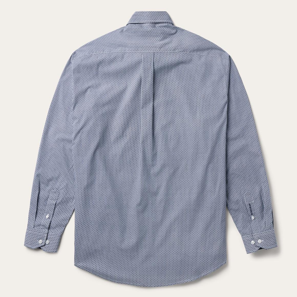 Blue Deco Geo Print Button Front Shirt Blue | Men Stetson Classic Cut