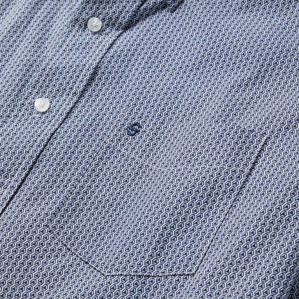 Blue Deco Geo Print Button Front Shirt Blue | Men Stetson Western Shirts