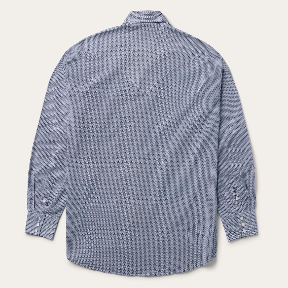 Blue Deco Geo Print Western Shirt Blue | Men Stetson Classic Cut