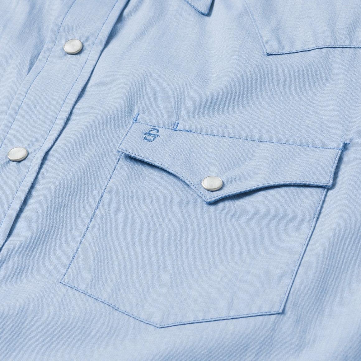 Blue End On End Solid Shirt Blue | Men Stetson Modern Cut