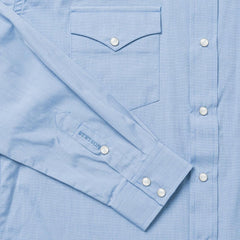 Blue End On End Solid Shirt Blue | Men Stetson Western Shirts