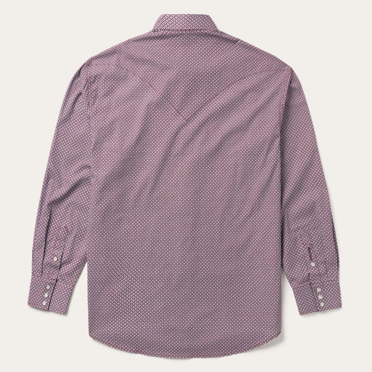 Blue Four Point Geo Print Western Shirt Blue | Men Stetson Western Shirts