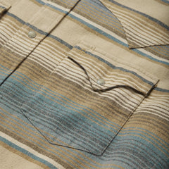 Blue Stripe Flannel Western Shirt Blue | Men Stetson Flannel Shirts