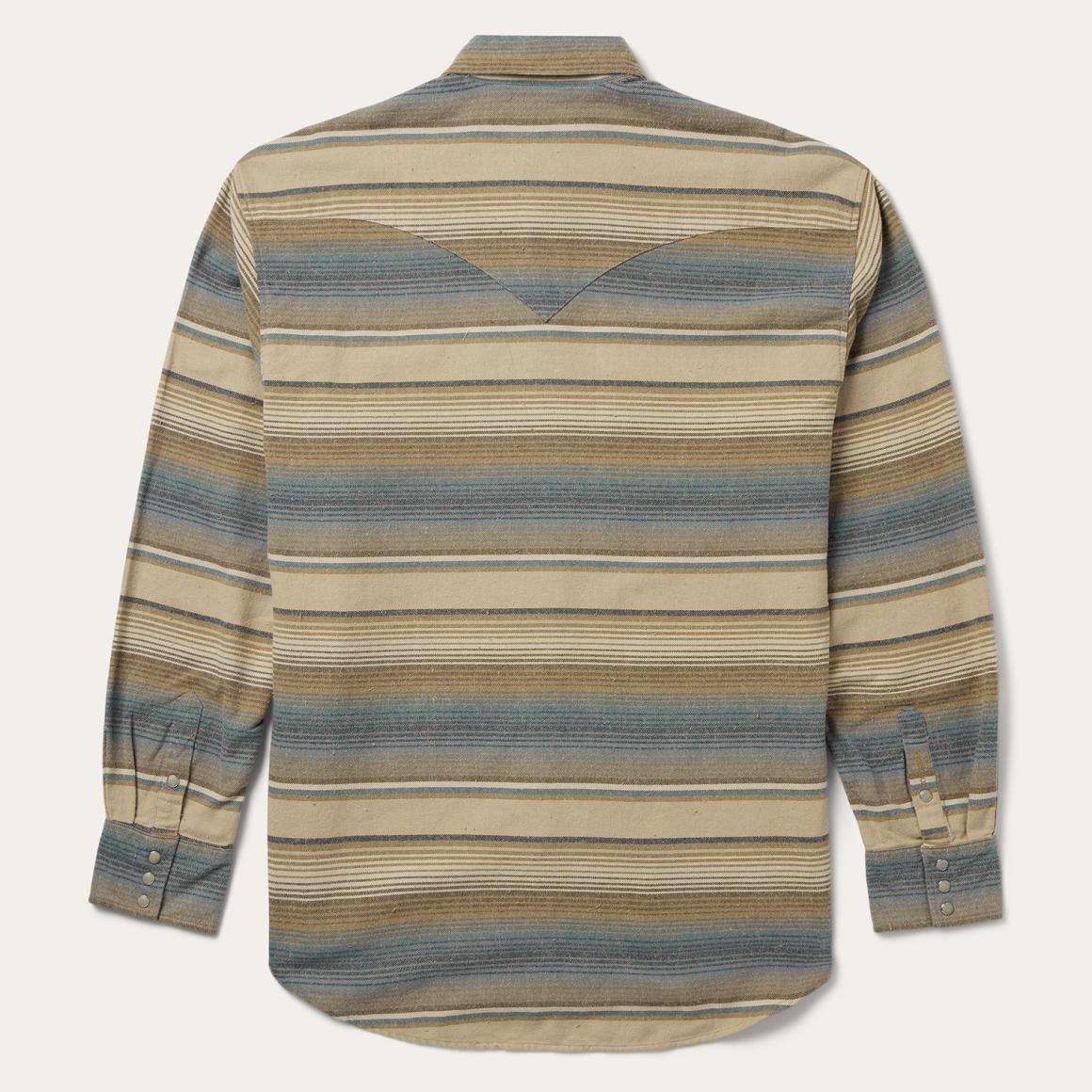 Blue Stripe Flannel Western Shirt Blue | Men Stetson Western Shirts