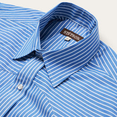 Blue Western Stripe Shirt Blue | Men Stetson Classic Cut