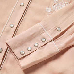 Blush Embroidered Western Shirt Pink | Women Stetson Western Shirts