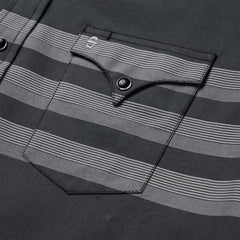 Border Stripe Twill Western Shirt Black | Men Stetson Modern Cut
