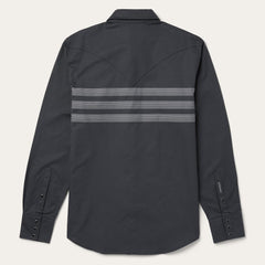 Border Stripe Twill Western Shirt Black | Men Stetson Western Shirts