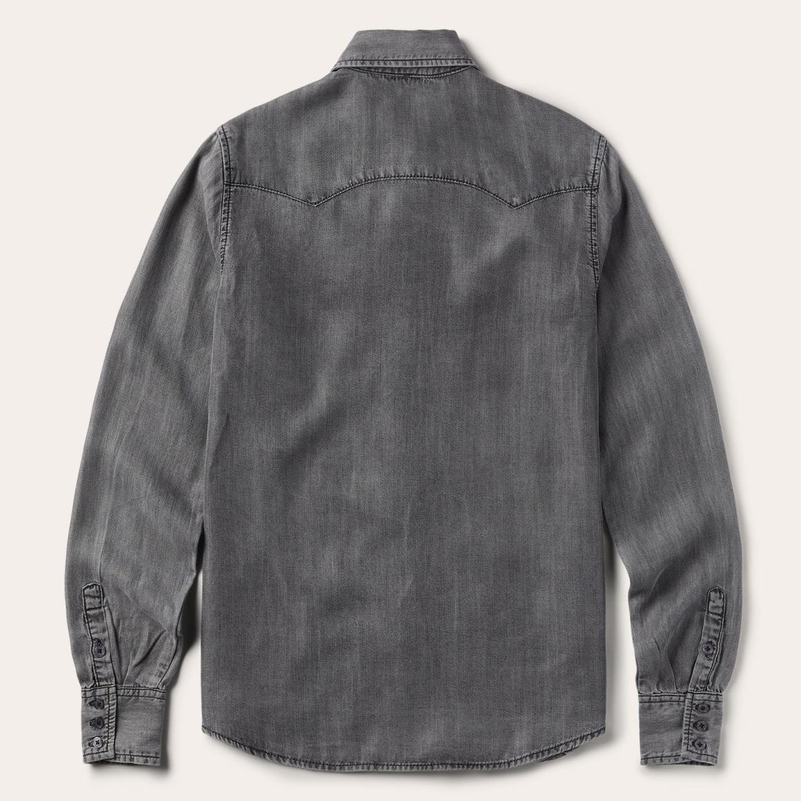 Boyfriend Fit Denim Shirt Washed Black | Women Stetson Denim Shirts