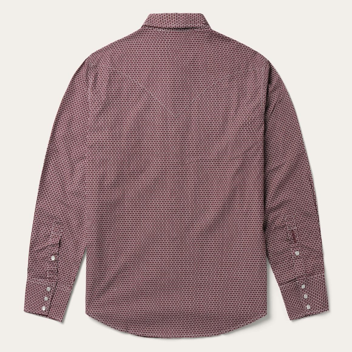 Broken Diamond Print Western Shirt Red | Men Stetson Modern Cut