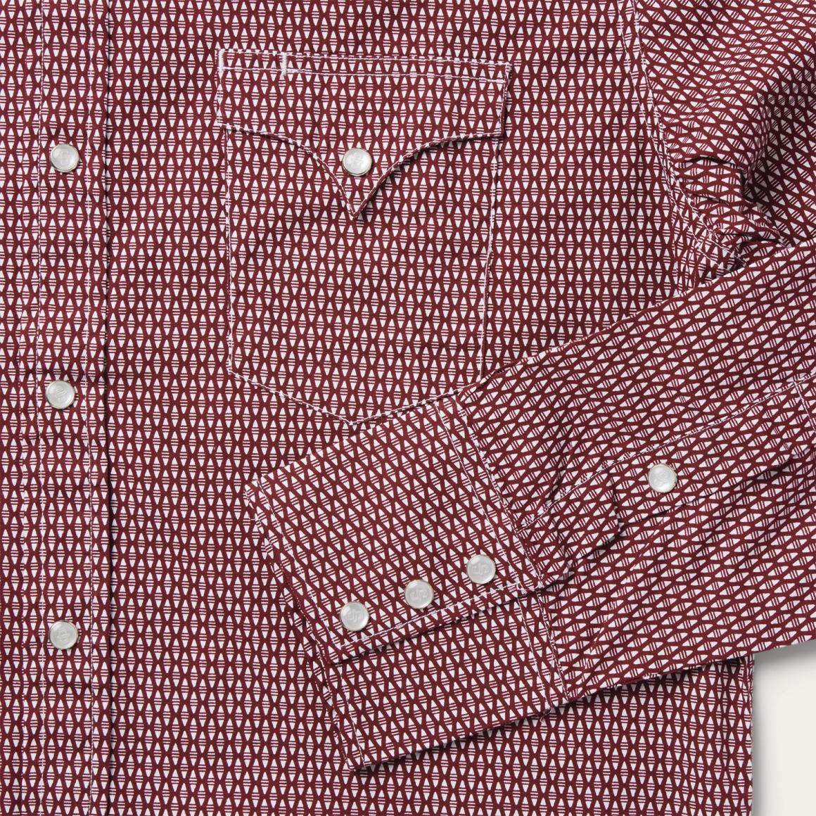 Broken Diamond Print Western Shirt Red | Men Stetson Modern Cut