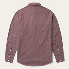 Broken Diamond Print Western Shirt Red | Men Stetson Western Shirts