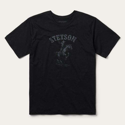 Bronco Rider Graphic Tee Black | Men Stetson Tees