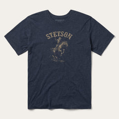 Bronco Rider Graphic Tee Blue | Men Stetson Tees
