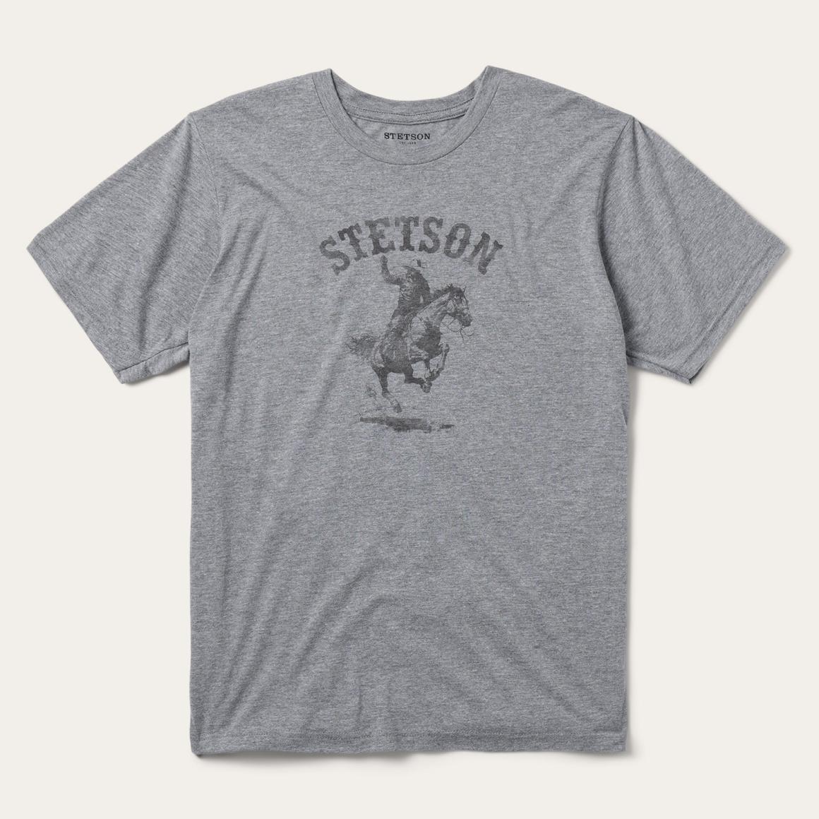 Bronco Rider Graphic Tee Grey | Men Stetson Tees