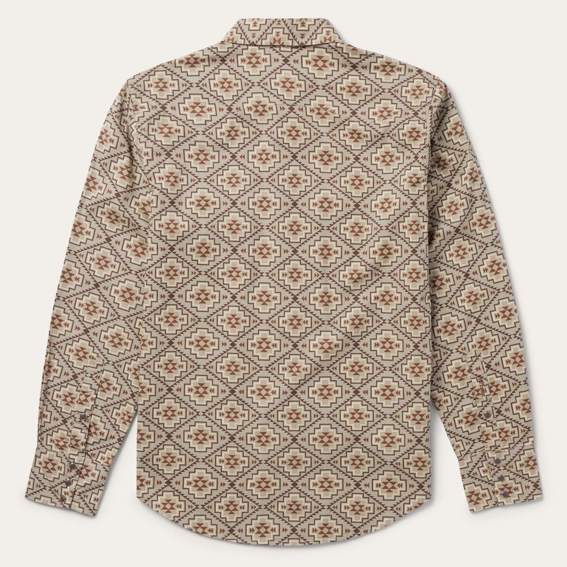 Brown Aztec Poplin Western Shirt Brown | Men Stetson Modern Cut